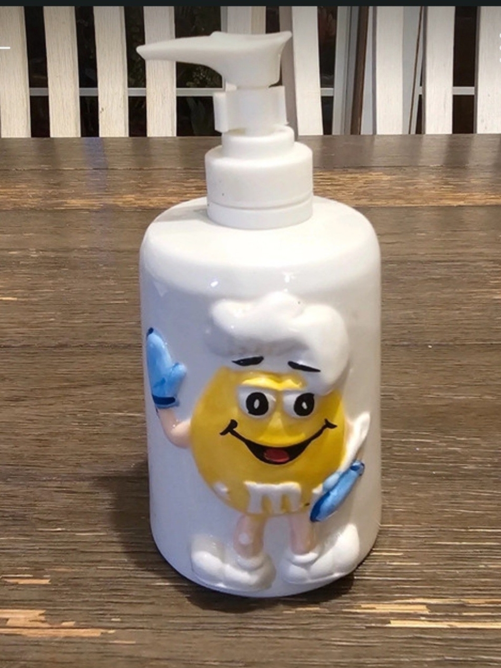 Kids Foaming Soap Dispenser with Yellow Character Design - White